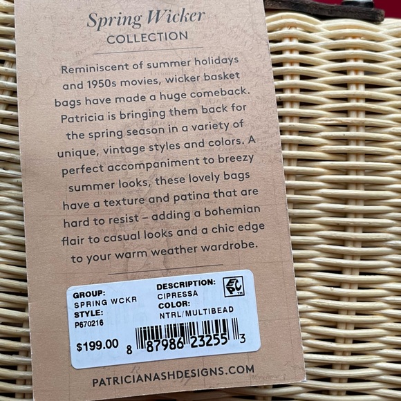 NWT PATRICIA NASH WICKER MULTIBEAD HANDBAG. ***look at description - Picture 4 of 11